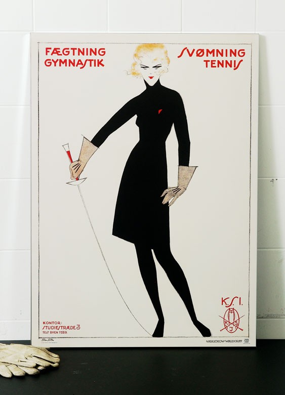 Fægtersken af Sven Brasch Steelposter